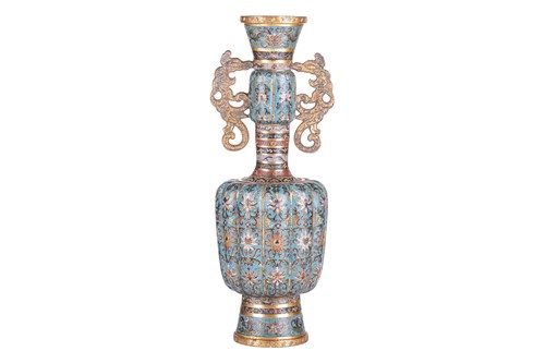 Lot 58 - A Chinese cloisonne two-handled mallet form...