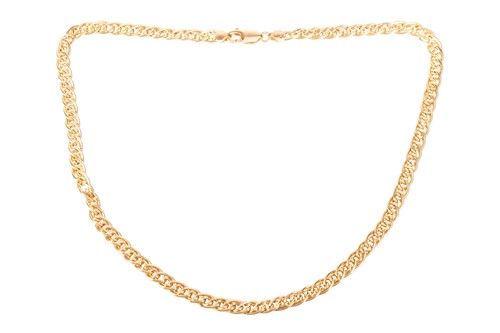 Lot 20 - A double cable link necklace, completed with a...