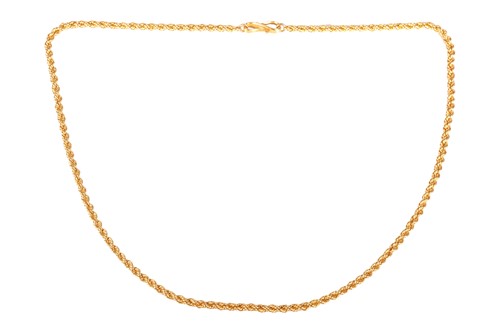 Lot 27 - A twisted rope link necklace, fastened with an...