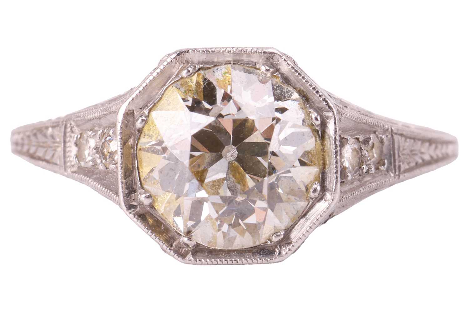Lot 34 - A diamond solitaire ring, featuring an old-cut...