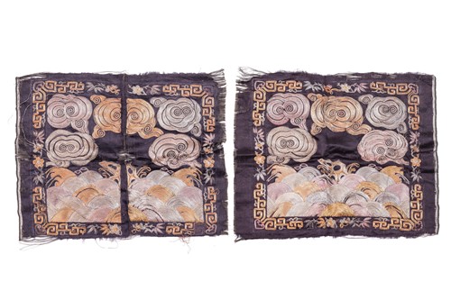 Lot 178 - A pair of Mandarin embroidered silk rank...