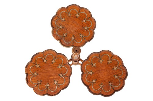 Lot 216 - A Regency-style painted satinwood open-arm...