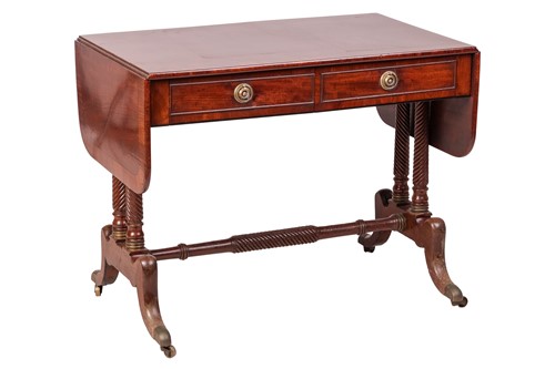 Lot 238 - A George IV mahogany two-flap sofa table with...