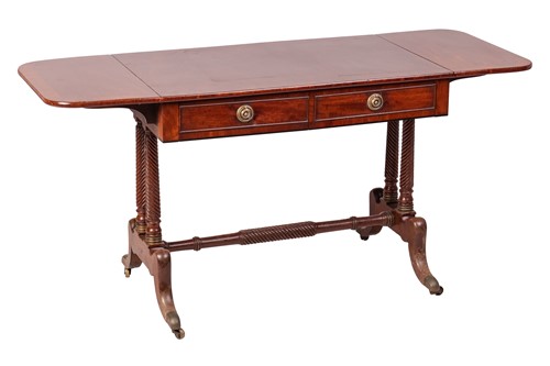 Lot 238 - A George IV mahogany two-flap sofa table with...