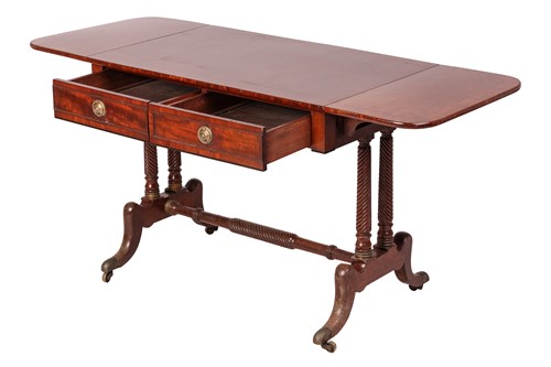 Lot 238 - A George IV mahogany two-flap sofa table with...