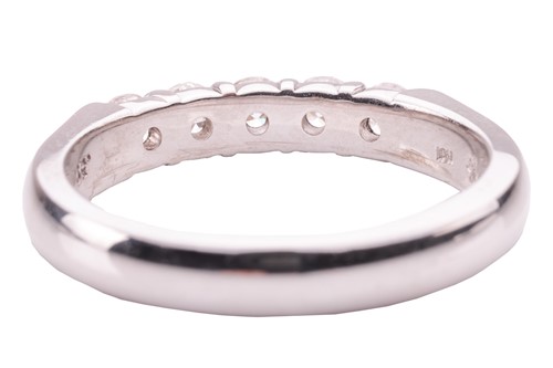 Lot 66 - A diamond five-stone ring in 18ct white gold,...