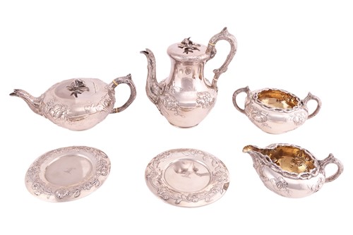 Lot 296 - A William IV four-piece silver tea service,...