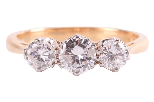 Lot 81 - A diamond trilogy ring, comprising three...