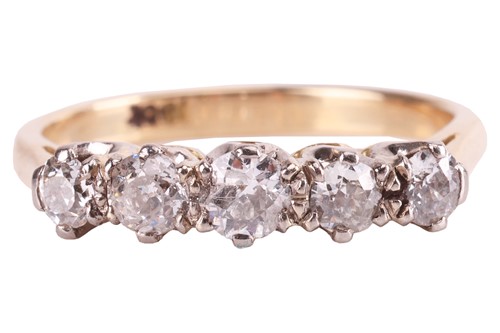 Lot 88 - A diamond half-hoop ring, coronet-set with...