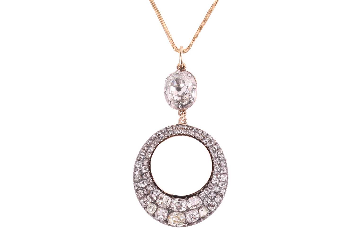 Lot 235 - A 19th-century diamond-set locket pendant, the...