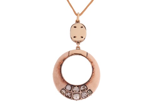 Lot 235 - A 19th-century diamond-set locket pendant, the...