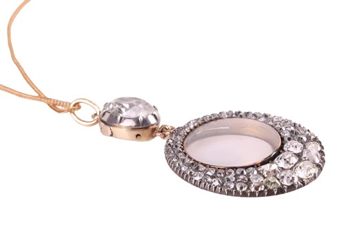 Lot 235 - A 19th-century diamond-set locket pendant, the...