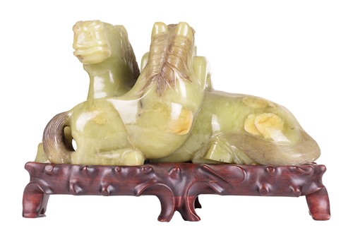 Lot 83 - A large Chinese jade boulder carving of a...