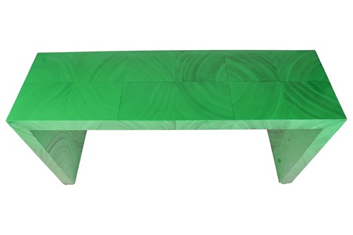 Lot 201 - A faux-figured malachite-painted console table...
