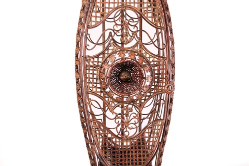 Lot 233 - A French decorative painted iron strapwork...