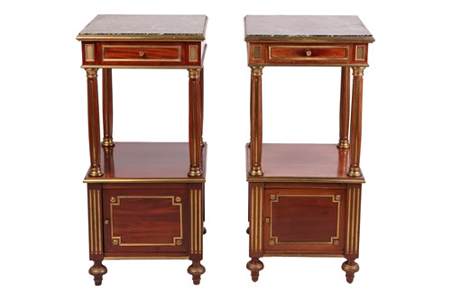 Lot 273 - A pair of Napoleon III marble-topped mahogany...