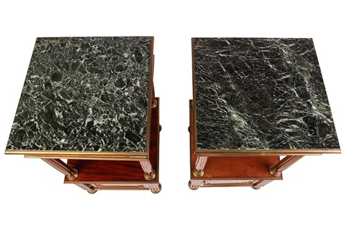 Lot 273 - A pair of Napoleon III marble-topped mahogany...