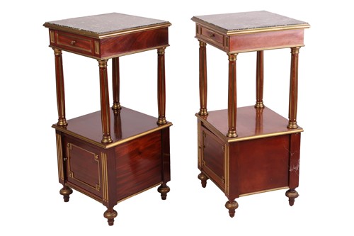 Lot 273 - A pair of Napoleon III marble-topped mahogany...
