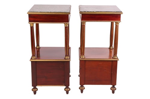 Lot 273 - A pair of Napoleon III marble-topped mahogany...