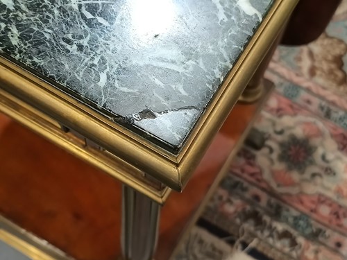 Lot 273 - A pair of Napoleon III marble-topped mahogany...