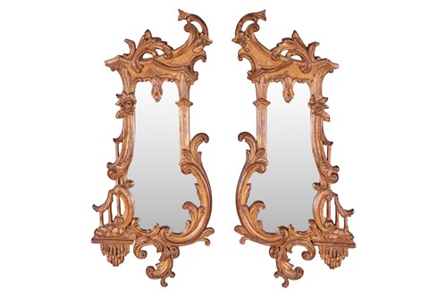 Lot 282 - A pair of 18th-century style gilt 'rococo...