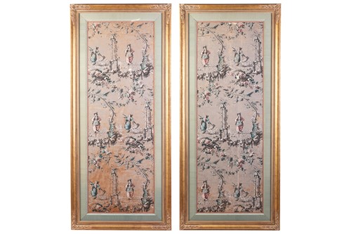 Lot 349 - A pair of scarce French 18th-century panels...