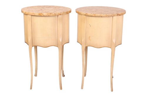 Lot 250 - A pair of marble-topped Louis XVI style...