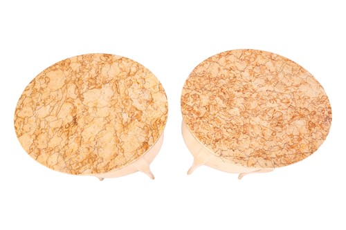 Lot 250 - A pair of marble-topped Louis XVI style...