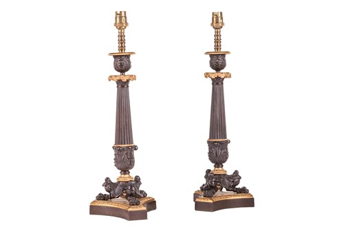 Lot 277 - A pair of Louis Phillipe style patinated and...