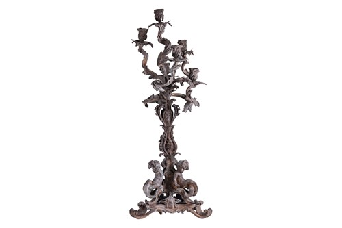 Lot A large late 19th century patinated bronze...