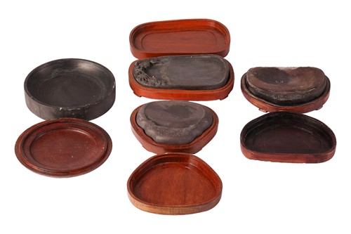 Lot 156 - A collection of Japanese ink stones some with...