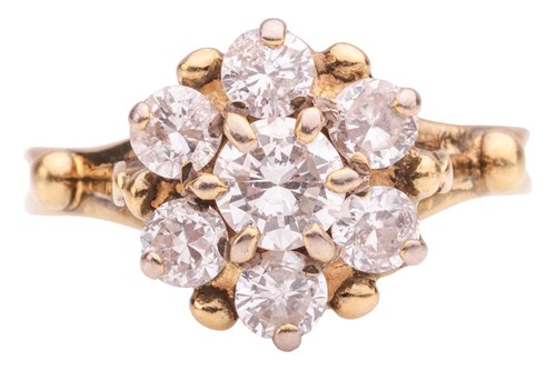 Lot 53 - A diamond-set floral cluster ring, with seven...