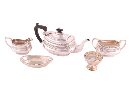 Lot 338 - A mid-20th century three-piece silver tea set,...