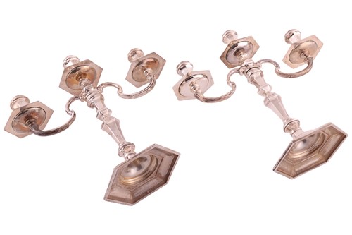 Lot 352 - A pair of early 18th century style three light...