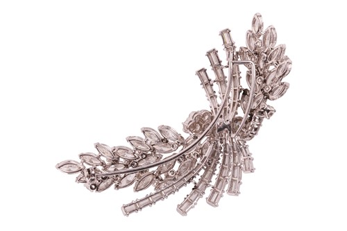 Lot 268 - A diamond spray brooch, circa 1960s, in the...