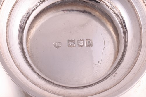 Lot 376 - A small silver salver; raised pie crust border...