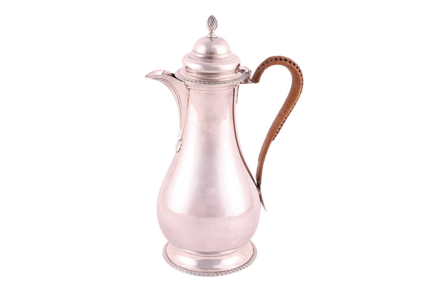 Lot 369 - A mid 18th century style silver coffee pot,...