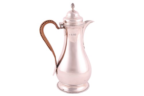 Lot 369 - A mid 18th century style silver coffee pot,...