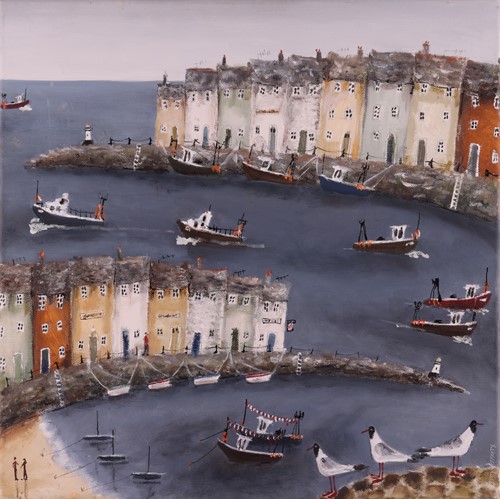 Lot 1 - Rebecca Lardner (b.1971), 'Busy Bay', signed...