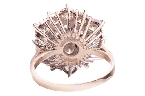 Lot 200 - A diamond-set floral cluster ring, featuring...