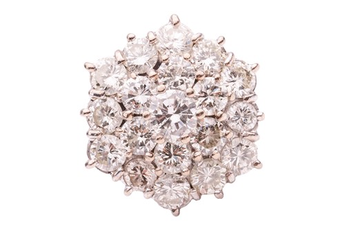 Lot 200 - A diamond-set floral cluster ring, featuring...