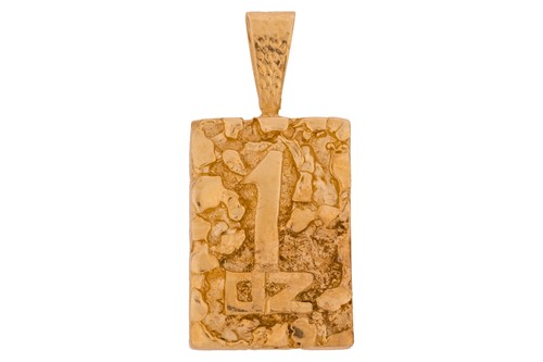 Lot 243 - A '1oz' pendant, of a cast rectangular form,...