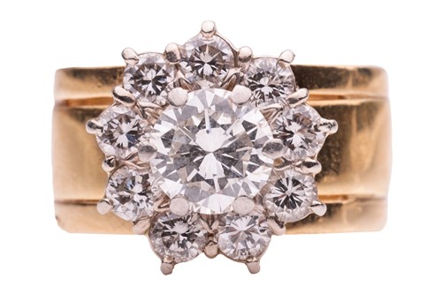 Lot A diamond cluster ring, with an estimated...