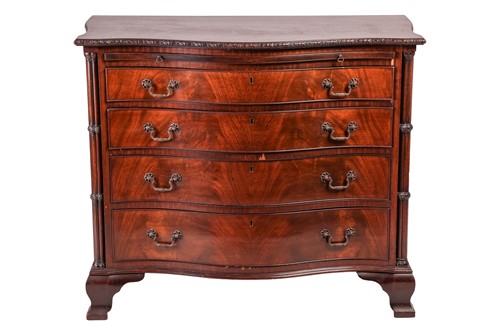 Lot 71 - A George III-style mahogany serpentine fronted...