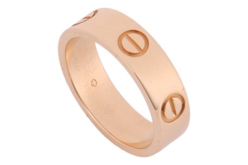 Lot 202 - Cartier - a 'Love' ring, flat polished band...