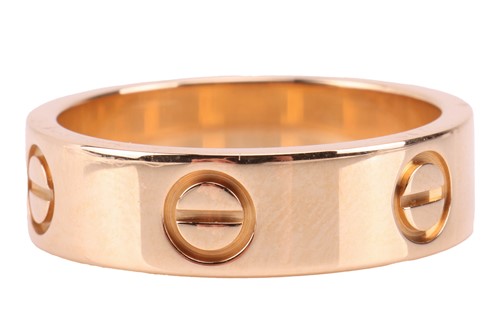 Lot 202 - Cartier - a 'Love' ring, flat polished band...