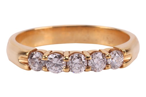 Lot 133 - A diamond-set five-stone ring, featuring five...