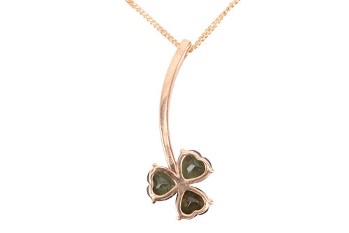 Lot 177 - An Irish shamrock pendant on chain, the...