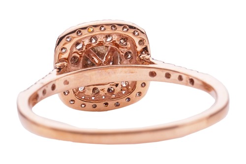 Lot 237 - A brown diamond cluster ring in 9ct rose gold,...