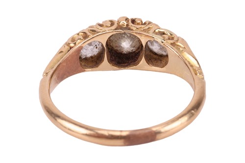 Lot 254 - An early 20th-century half-hoop ring, set with...